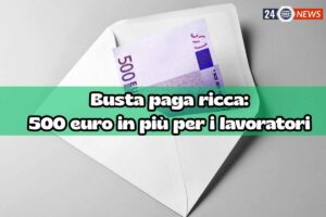 busta con 500 euro e scritta