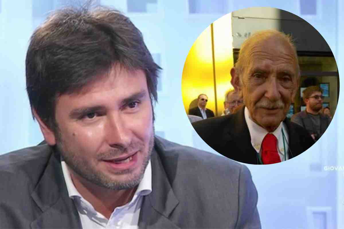 Alessandro Di Battista e nel cerchio il padre Vittorio