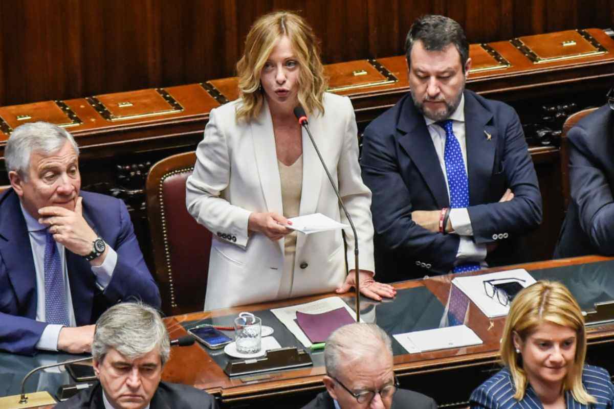 La premier Giorgia Meloni in Parlamento