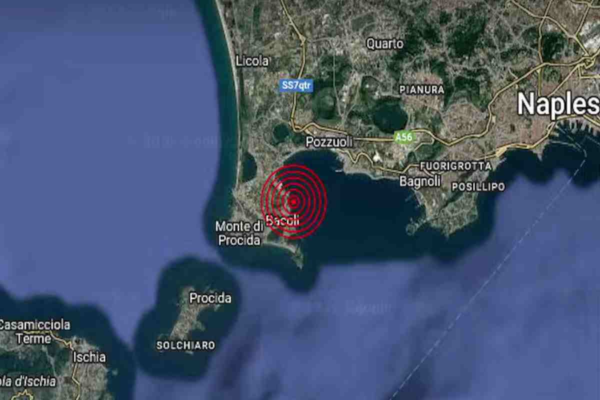 Infografica della scossa ai campi flegrei