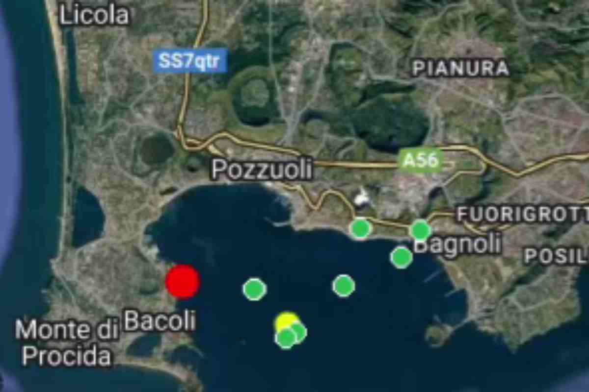 grafica delle prime segnalazioni del terremoto in campania